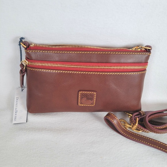 Dooney & Bourke Handbags - Dooney & Bourke Womens Florentine Leather Multi Crossbody Bag Size Small Brown